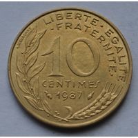 Франция, 10 сантимов 1987 г.