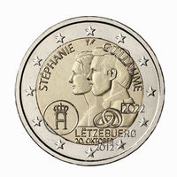 2 евро Люксембург 2022, юбилей свадьбы, UNC из ролла