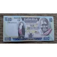 Werty71  Замбия 10 квача 1980 - 1988 UNC банкнота