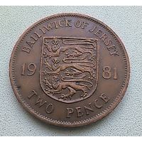 Джерси 2 Пенса, 1981 (Один год чекана, 50000 шт)  6-5-1