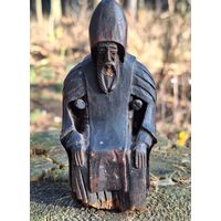 Фигурка Нила Столобенского, дерево, резьба, 13 см. 19 век.