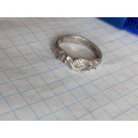 Старинный серебряный перстенёк "рукопожатие"