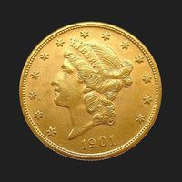 20 долларов США 1901г.