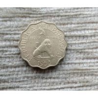 Werty71 Парагвай 25 сентимо 1953 Лев