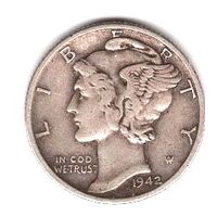 США 10 центов 1942 г. С рубля