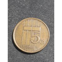 Нидерланды 5 центов 1991