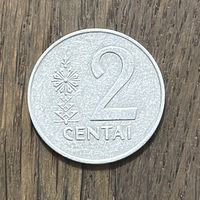 Литва 2 Цента 1991г.