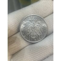 2 марки 1904 нечастая монета , свадьба мекленбург-шверин в отличном состоянии! яркий шб!