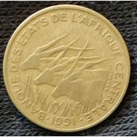 Центральная Африка (BEAC) 25 франков, 1991 г., KM# 10
