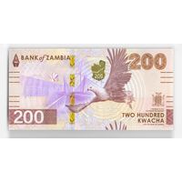 Замбия 200 квача 2025 года. Тип P-W66. Состояние UNC!