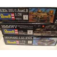 Сборные модели танков Ревел(оригинал)одним лотом 3  модели,масштаб 1:72,1:76