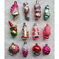 Елочные игрушки одним лотом. Стекло, СССР