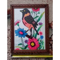 Деревянная рамка с вышиванкой.