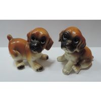 Статуэтки фарфоровые "Собачки" 80-е годы Европа. Высота 6.5 см. - 2шт.