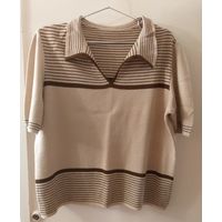 Кофты бордо и беж в полоску, б/у, р.50-52