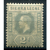 Британские колонии - Сьерра-Леоне - 1912г. - король Георг V, 2 P - 1 марка - MNH, есть надпись карандашом на клее и пятнышко на зубчике перфорации [Mi 84]. #4-B5-130-A-1
