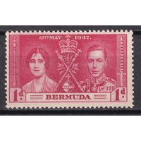 5.BrKS. Великобритания. Колонии. Бермуды. Коронация Георга VI и Елизаветы. 1937 г. 1d. Mi.#98.