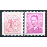 Бельгия - 1969г. - король Бодуэн I, геральдический лев - 2 марки - полная серия, MLH [Mi 1541-1542]. #2-Be-46-B-1