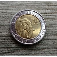 Werty71 Кения 20 шиллингов 2018 слон биметалл