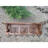 Винтажная Дубовая Резная Вешалка для Одежды, ХХ век Европа