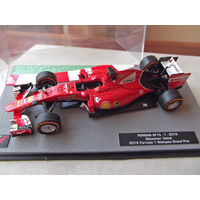 Модель автомобиля 1-43 Фомула 1 Formula 1 F1 Ferrari SF15-T 2015 Sebastian Vettel 2015 Malaysia Grand Prix В комплекте модель, бокс, журнал Состояние модель как новая журнал отличное