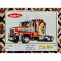 Вкладыш Turbo (Турбо) 5 серия (261-330, Yellow, золотая толстая рамка), номер 328, Kenworth T-600. #1. Возможен небольшой торг.