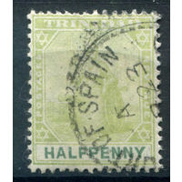 Британские колонии - Тринидад - 1904/09г. - Британия, тип b, 1/2 P - 1 марка - гашёная [Mi 54 b]. #4-B5-132-A-1