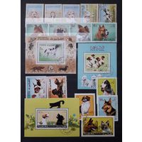 Азия. Марки 70-80-х гг. Собаки. Одним лотом с 1р без МЦ.