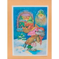 Открытка С Новым годом,Фирсанова,1989 чистая