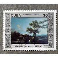 Марка Куба 1987 год Национальный музей Живопись