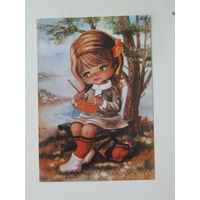 Девочка арабская открытка 1970-е 10х15 см