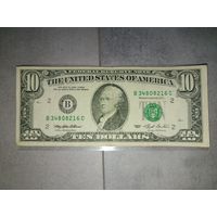 10 долларов США. 1993г