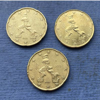 Италия 20 евроцентов 2005, 2011, 2013