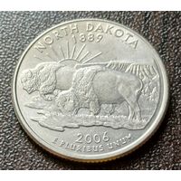 США , 2006    P   Квотер штата Северная Дакота    ( 1-6-4 )