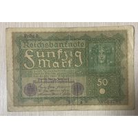 Банкнота 50 марок 1919 год. Веймарская республика. С рубля без МЦ.