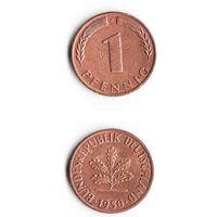 1 пфенниг Германия 1950 года(F)