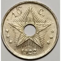 Бельгийское Конго 10 сантимов 1922 г.