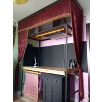 - ШТОРЫ-ОБРАМЛЕНИЕ Германия 1950-ые занавески , шёлк , бахрома , две полоски-подвязки шёлк