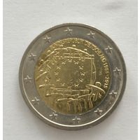2 евро Германия 2015 30 лет флагу Европейского союза J