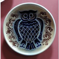 Настенная фарфоровая тарелка "Сова" 70- годы Германия. Диаметр 25.5 см.