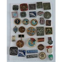 Значки спортивные БССР - 33 шт. Алюминий.