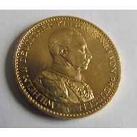 20 марок 1914 А  Берлин кайзер Вильгельм в мундире предвоенная чеканка