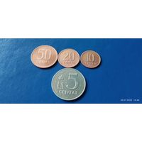 50,20,10 и 5 центов 1991 год Литва ( Состояние на фото,в лоте 4 монеты)