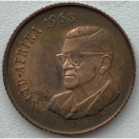 ЮАР 2 цента 1968 г. Окончание президентства Чарльза Сварта. Из набора