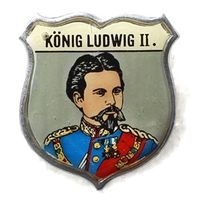 Значок-щит с портретом Людвига II Баварского