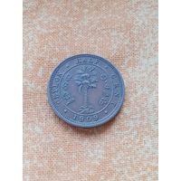 25. Распродажа! Британский Цейлон 1/2 цента 1908 г. Редкая! Одна на ау!
