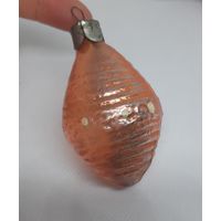 Ёлочная игрушка оранжевый Фонарик, стекло. СССР