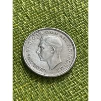 Австралия 1 шиллинг 1943 г ( Серебро )