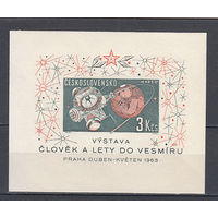 Космос. Исследование Марса. Чехословакия. 1963. 1 блок. Michel N бл19 (14,0 е)