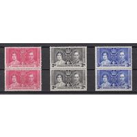 136.BrKS. Великобритания. Колонии.  Сомалиленд. Коронация Георга VI и Елизаветы. 1937 г. Полная серия. Пары. Mi.##74-76. MNH.